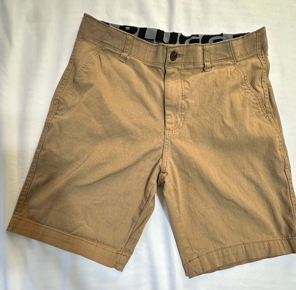 Plugg Men's Khaki Chino Shorts Size 32 Cotton Spandex Stretch